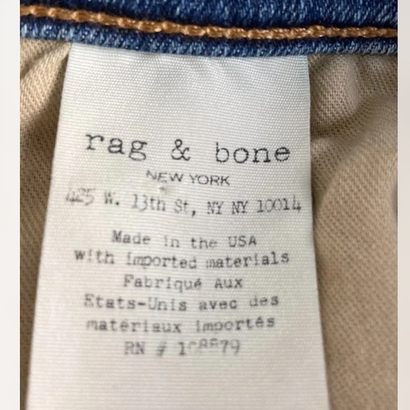 RAG & Bone Frayed Skinny Jeans Women's Size 27 High-rise Blue Wash Denim - Picture 7 of 10